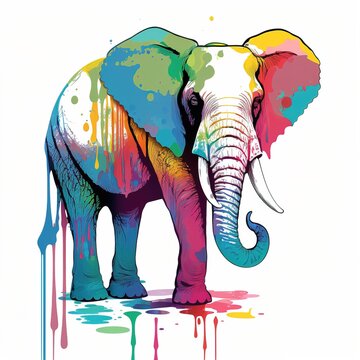 illustration of an elephant in colour