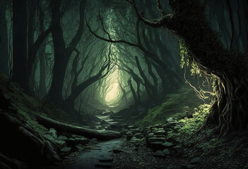 The Gloomy, Unforgiving Wilds of an AI-Generated, Macabre Forest