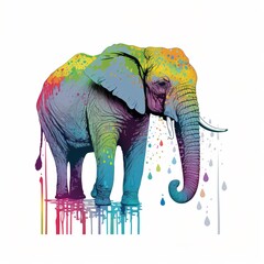 illustration of an elephant in colour