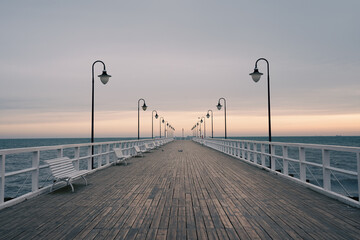 pier in the sunset, Gdynia