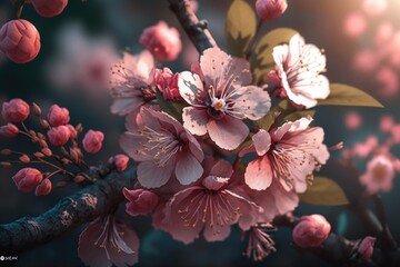 Obraz na płótnie Canvas Cherry Blossom. Illustration. Created with Generative AI