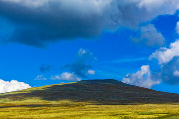Beautiful mountain and landscape nature panorama Rondane National Park Norway.