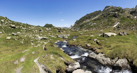 Fototapeta na wymiar panoramic alpine landscape of the Campolungo region
