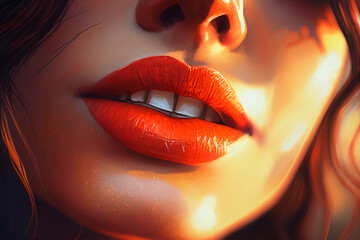 Bouche sensuel - ia g&eacute;n&eacute;rative