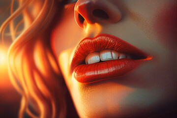 Bouche sensuel - ia g&eacute;n&eacute;rative