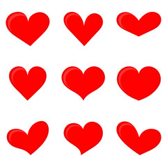Illustration with a red heart. Vector illustration.