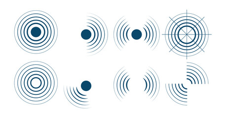 Radar screen background. Vector sonar illustration. Military scan system.