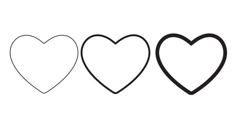 Heart heart collection, love symbol icon set illustrations, love symbol vector.