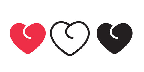 Heart heart collection, love symbol icon set illustrations, love symbol vector.