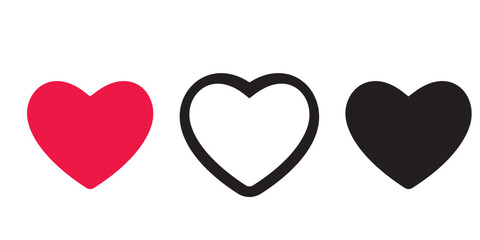 Heart heart collection, love symbol icon set illustrations, love symbol vector.