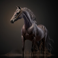 Fototapeta na wymiar Arabian horse: Get ready to be mesmerized by the beauty of digital art horses. These magnificent creatures are not just digital images but amazing art.