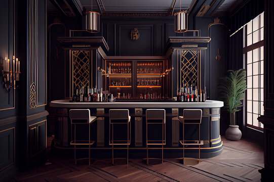 Modern High Class Bar. generative AI