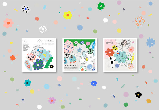 Floral Creative Cards Layout