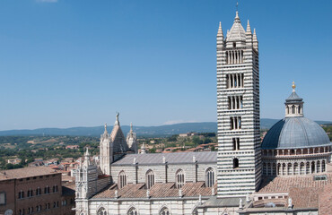 Fototapeta na wymiar Aerial view of Siena cathedral. Italy