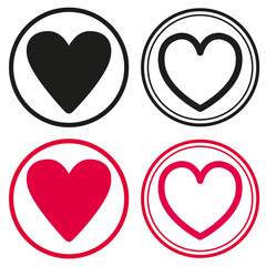 Heart heart collection, love symbol icon set illustrations, love symbol vector.