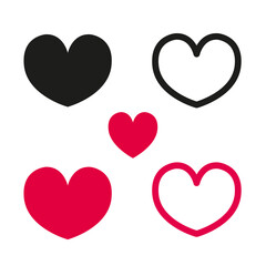 Heart heart collection, love symbol icon set illustrations, love symbol vector.