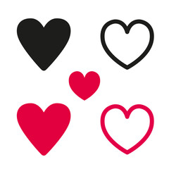 Heart heart collection, love symbol icon set illustrations, love symbol vector.