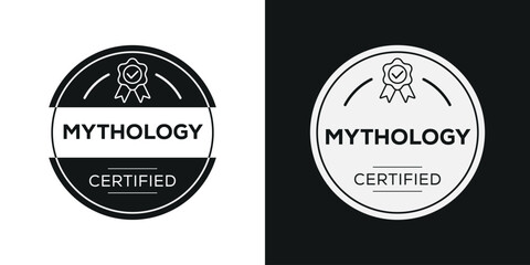 Fototapeta na wymiar Creative (Mythology) Certified badge, vector illustration.
