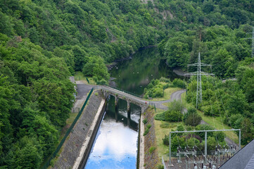 Fototapeta na wymiar View from the dam on the river Eder