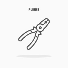Pliers icon vector illustration line style. Great design for web, app and more. Editable Stroke and pixel perfect.