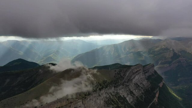 Aerial video of Parque Nacional Ordesa y Monte Perdido