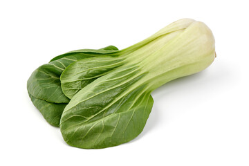 Fresh green Chinese cabbage, bok choy, pok choi or pak choi, isolated on white background.