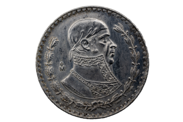 Reverso de la Moneda de un peso de 1966, con la imagen de Morelos ,Estados Unidos Mexicanos

