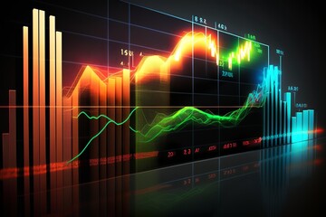 Trading chart, indicators, stock market, crypto