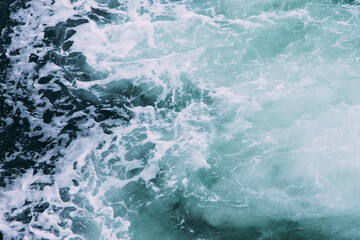 Fototapeta na wymiar Blue Water Waves North Sea