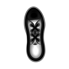 Fototapeta na wymiar Monohrom black sneaker, sport shoes icon, isolated sign. Png