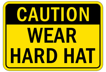 Protective equipment sign and labels wear hard hat