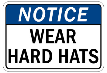 Protective equipment sign and labels wear hard hat
