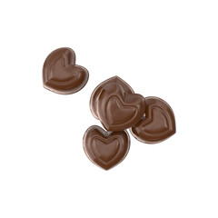 Candies in the shape of a heart on transparent background