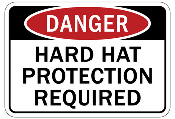 Protective equipment sign hard hat protection required