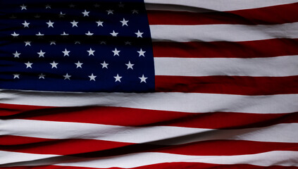 Fototapeta premium Close up of flag of usa with copy space