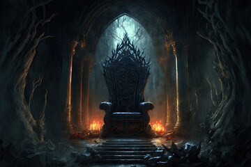 graphic fantasy horror throne. Generative AI