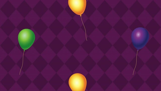 mardi gras balloons helium pattern