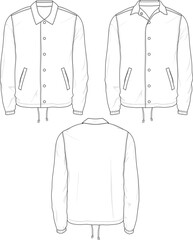 Coach Jacket Coach’s Jacket flat sketch template technical CAD illustration © SUPERHOLIK