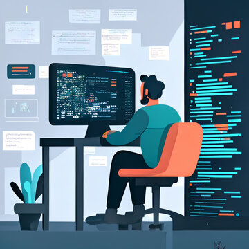 Person working on laptop