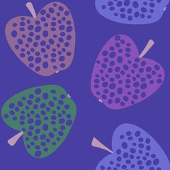 Cartoon fruit seamless apples and polka dots pattern for wrapping paper and kids clothes print and fabrics
