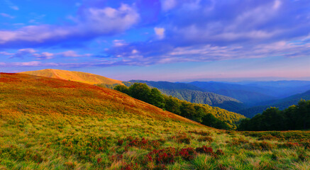  fantastic summer landscape, wonderful sunset in the mountains