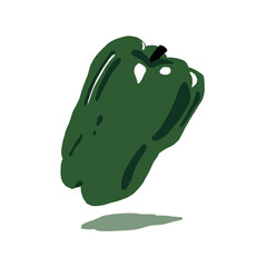 宙に浮くピーマンのベクターイラスト