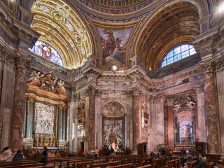 Fototapeta na wymiar The baroque church of S. Agnese in Agone in Piazza Navona, Rome