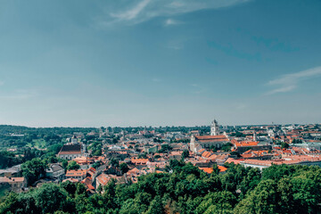Obraz premium Beautiful panorama of Vilnius old town