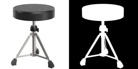 3D rendering illustration of a drum throne