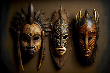 African culture Wooden african masks