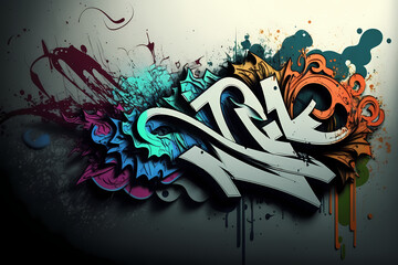Naklejka premium Graffiti street art. Ai generated