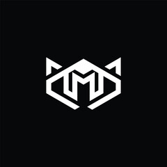 fox head m letter logo