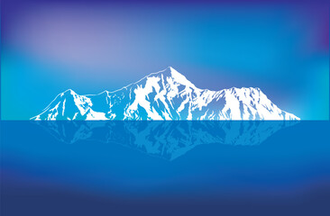 snow mountain vector illustration, landscape background