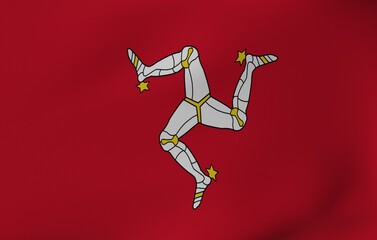 Fototapeta na wymiar Flag in the wind - The Isle of Mann 